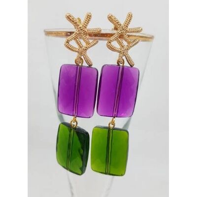 Colored resin earrings