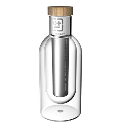 The 250ml ecological insulated infuser (double-walled bottle + stainless steel filter)