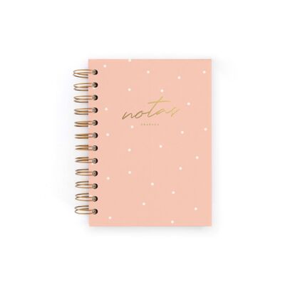 Mini cahier rose. points