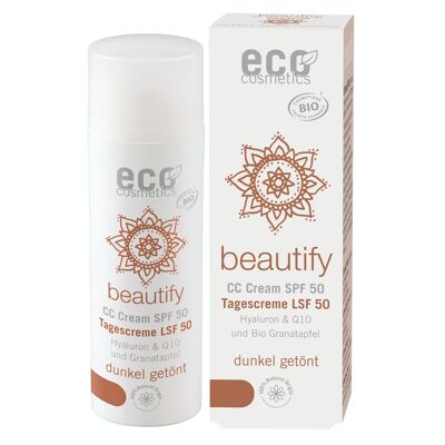 ECO CC cream tinted LSF 50 dark 50 ml with OPC, Q10 and hyaluron
