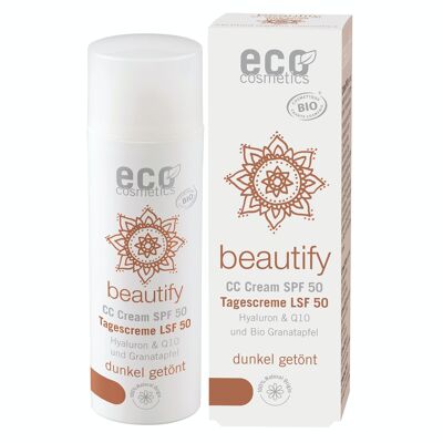 ECO CC Creme getönt LSF 50 dunkel 50 ml mit OPC, Q10 und Hyaluron