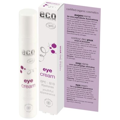 Crema contorno occhi ECO 15 ml con OPC, Q10 e acido ialuronico