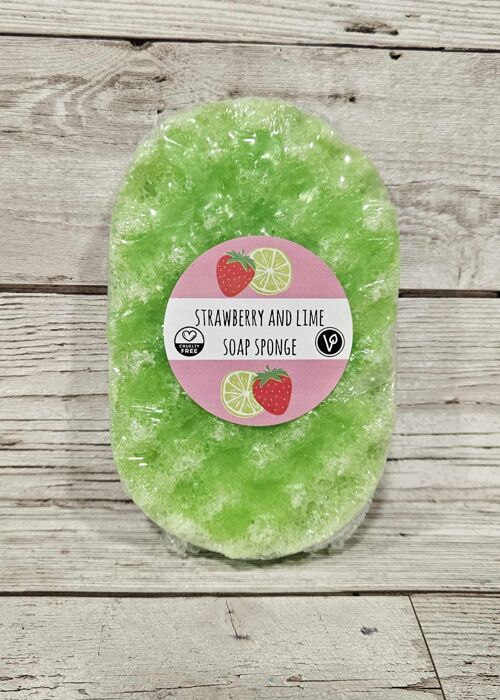 Strawberry and Lime Exfoliating Soap Sponge
