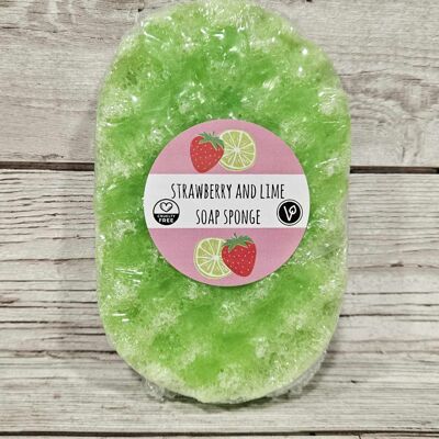 Strawberry and Lime Exfoliating Soap Sponge