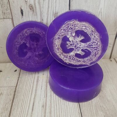 Violet Sparkle Loofah Soap Bar