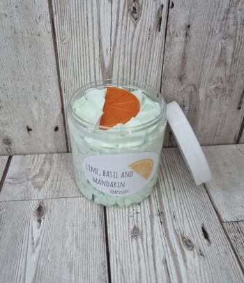 Duvet de savon citron vert, basilic et mandarine 2