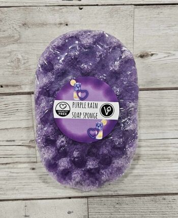 Éponge à savon exfoliante Purple Rain 1