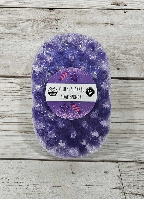 Violet Sparkle Exfoliating Soap Sponge