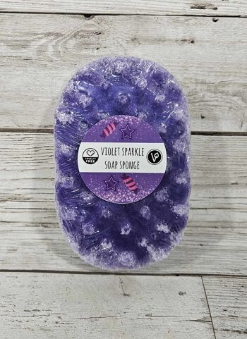 Éponge à savon exfoliante Violet Sparkle 1