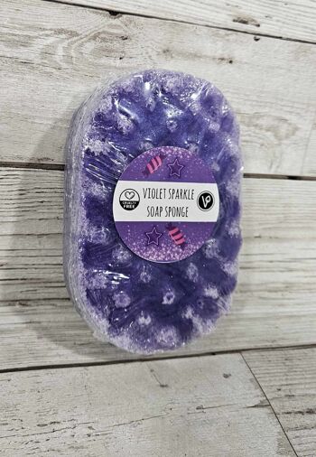Éponge à savon exfoliante Violet Sparkle 2