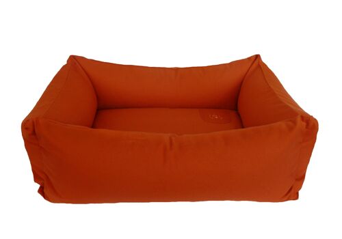 Design Hundebett mit Rand aus Naturmaterialien, orange Gr. M