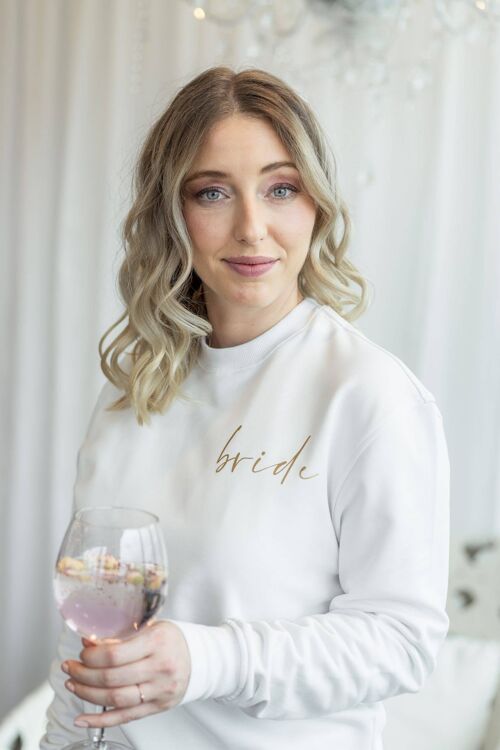 Sweatshirt bride | weißes Sweatshirt mit goldenem Aufdruck