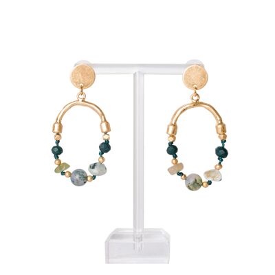 Aquamarine stone oval earrings