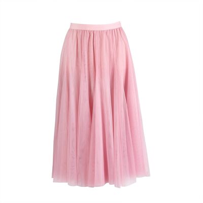 Falda de tul rosa