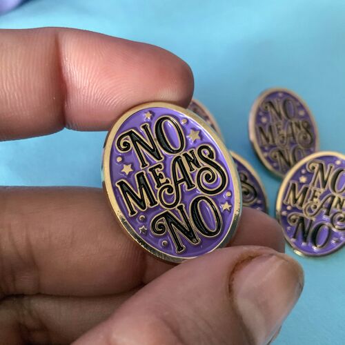 No Means No Feminist Enamel Pin Badge