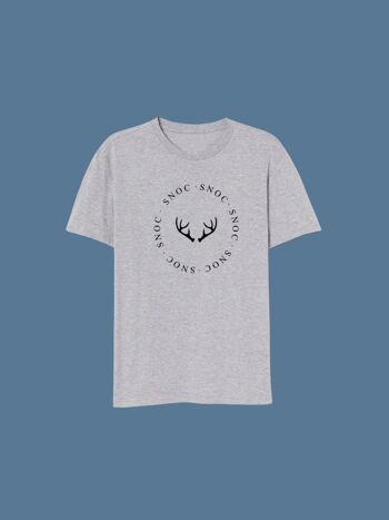 T-SHIRT ANTLERS - GRIS CLAIR