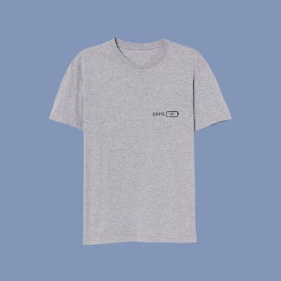 T-SHIRT A BATTERIA - GRIGIO CHIARO