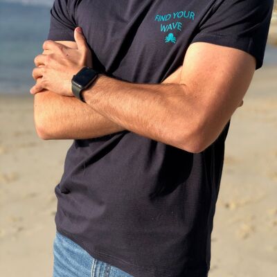 FIND YOUR WAVE T-SHIRT - NAVY BLUE