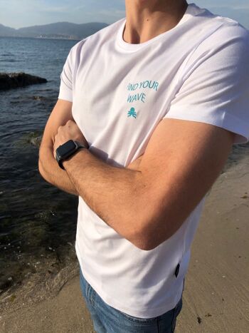 T-SHIRT TROUVEZ VOTRE VAGUE - BLANC