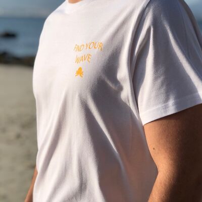 FIND YOUR WAVE CORAL T-SHIRT - WHITE