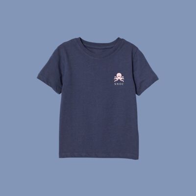 T-SHIRT PETIT VICHY ROSE - BLEU MARINE