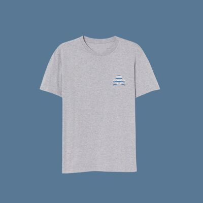 SNOC STRIPED MINI T-SHIRT - LIGHT GRAY