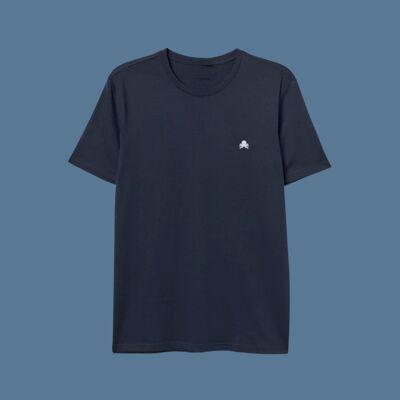 WHITE LOGO T-SHIRT - NAVY BLUE