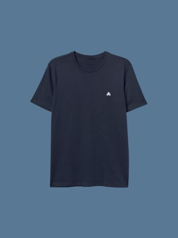 T-SHIRT LOGO BLANC - BLEU MARINE