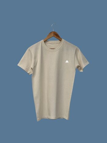 T-SHIRT LOGO BLANC - MARBRE NATUREL