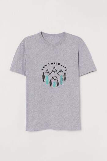 T-SHIRT WILD LIFE - GRIS CLAIR