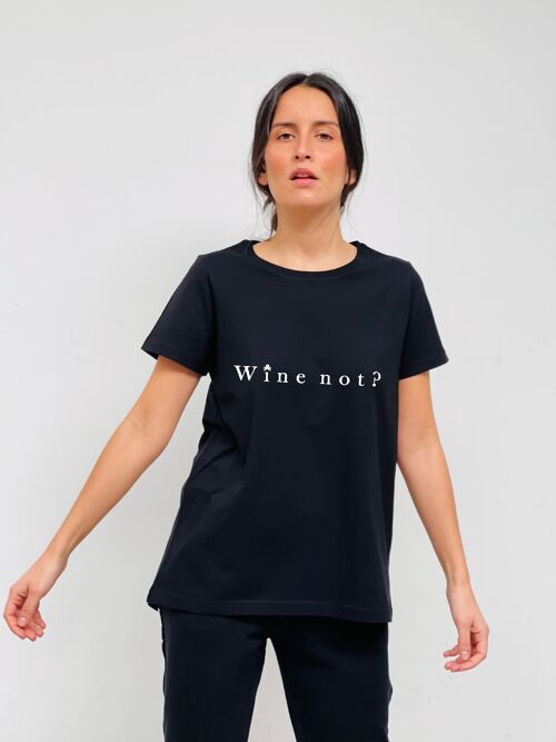 CAMISETA WOMAN WINE NOT? - NEGRO