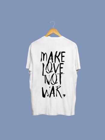 T-SHIRT SNOC MAKE LOVE NOT WAR - BLANC