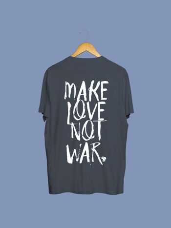 T-SHIRT SNOC MAKE LOVE NOT WAR - GRIS CUIR