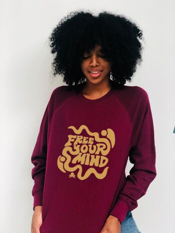 SWEAT-SHIRT SNOC FREE YOUR MIND - BORDEAUX