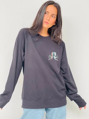 SWEAT FEMME MINI ETHNIQUE SNOC - NOIR