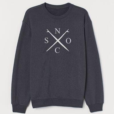 SWEAT-SHIRT CROIX DE TABLE - GRIS FONCÉ