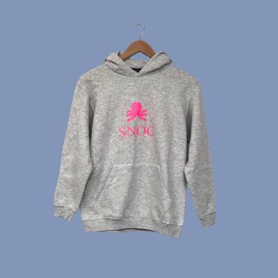 SUDADERA SNOC FLUOR - GRIS CLARO/ FUCSIA