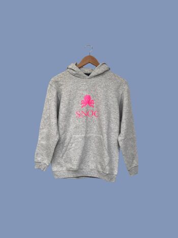 SWEAT SNOC FLUO - GRIS CLAIR/ FUCHSIA