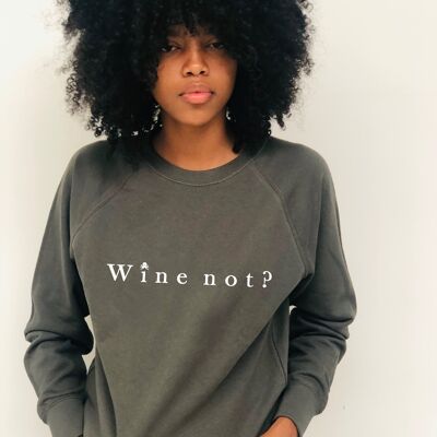 WINE NOT WOMAN SWEATSHIRT - DARK GRAY