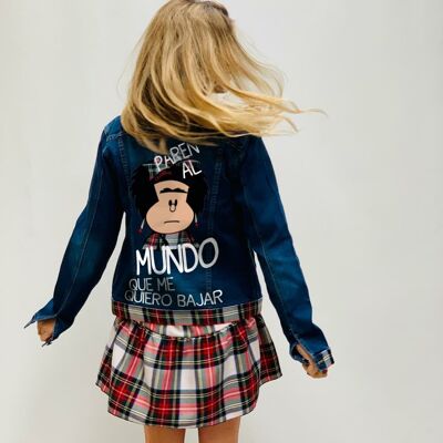 Giacca in denim scozzese Mafalda