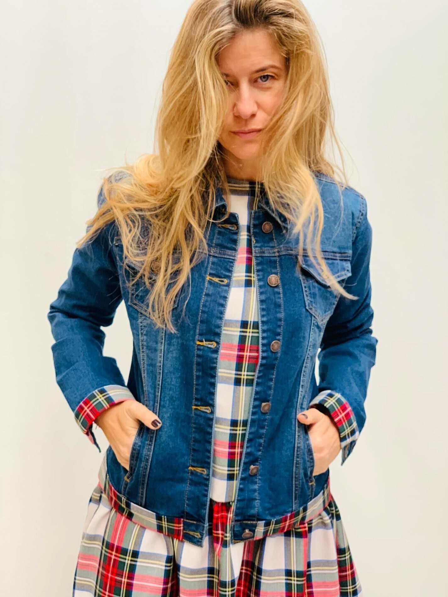 Mickey Tartan Jeansjacke