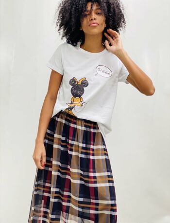 Minnie Shhh Moutarde T-shirt Basique 2
