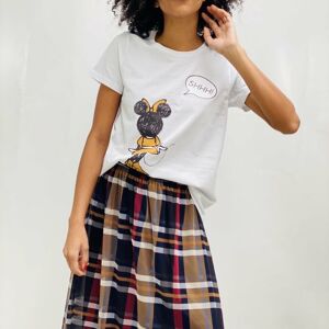 Minnie Shhh Moutarde T-shirt Basique