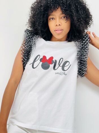 T-shirt Multiple Love en tulle avec nœud 4