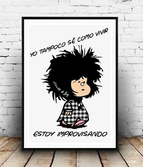 Lámina Mafalda Improvisando - Mediana (30 cm ancho x 41 cm alto)