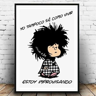 Stampa artistica di improvvisazione Mafalda - Media (30 cm di larghezza x 41 cm di altezza)