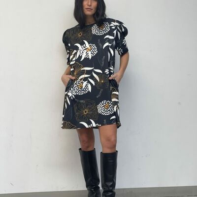 Sarita Sleeve Dress Natural Print