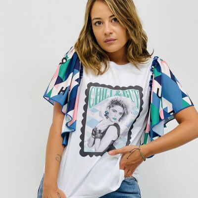 T-shirt con maxi volant Madonna Ephemera