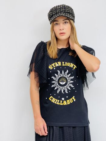 T-shirt en tulle plissé Star Light 2