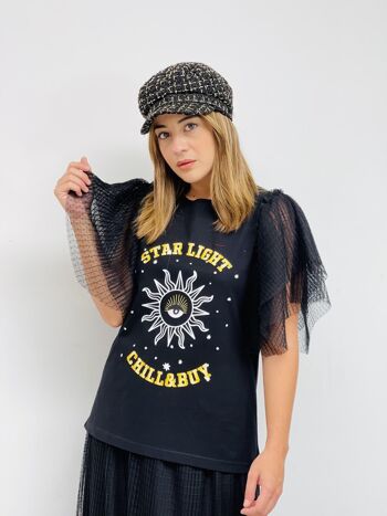 T-shirt en tulle plissé Star Light 4